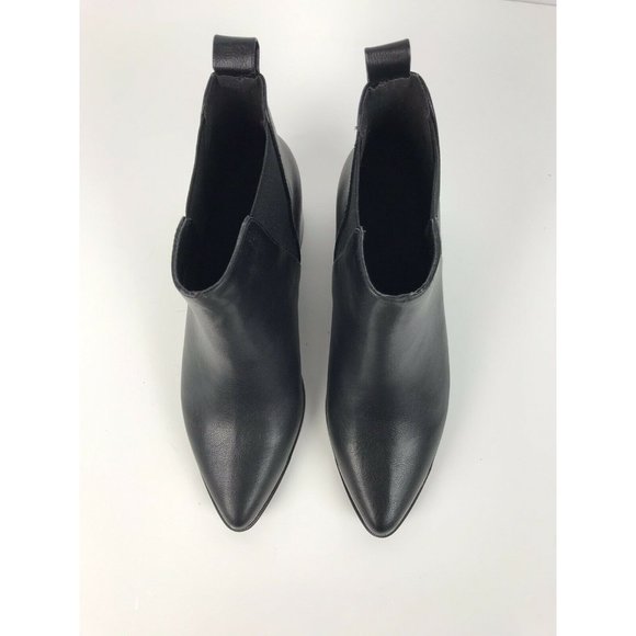 Forever 21 Women's Boots Ankle Back Heel Pointy Bl - Picture 4 of 8